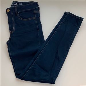 Size 6 LONG - AEO Jeggings Low Rise Dark Wash